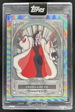 2025 Topps Mint Disney Cruella de Vil Silver Chrome Encased Wave Refractor #/75