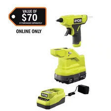 ONE+ 18V Cordless Compact Glue Gun Kit with 1.5 Ah Battery and 18V Charger