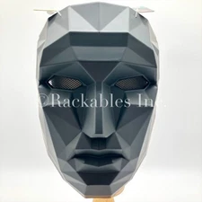 [01603885] Spirit Halloween Black Front Man Half Mask - Squid Game OSFM