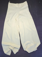 Zara wide leg high rise satin dress casual pants flat front ivory New Medium