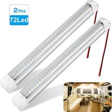 2x 12V 72 LED Car Interior Strip Lights Bar Light Car Van Caravan Boat Home Bus