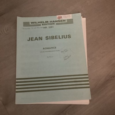 Sibelius Romance Violin Cello Piano Sheet Music Classical Wilhelm Hansen
