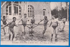 Reims, athletics college, France, male gay interest, 1910s old postcard