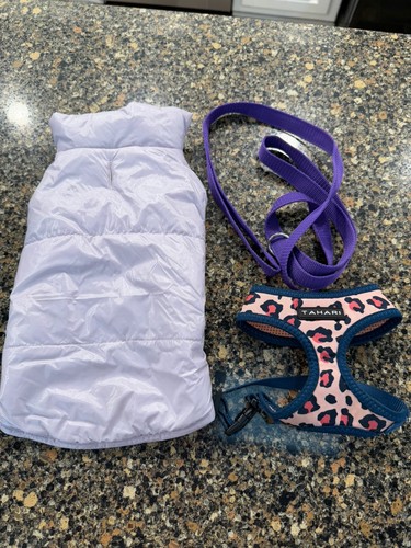 Lot  Dog Clothes  Small Coat And Slipknot Leash And Harness