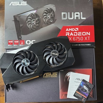 ASUS AMD Dual Radeon RX 6750 XT OC Edition 12GB PCIe 4.0 HDMI 2.1 Grafikkarte
