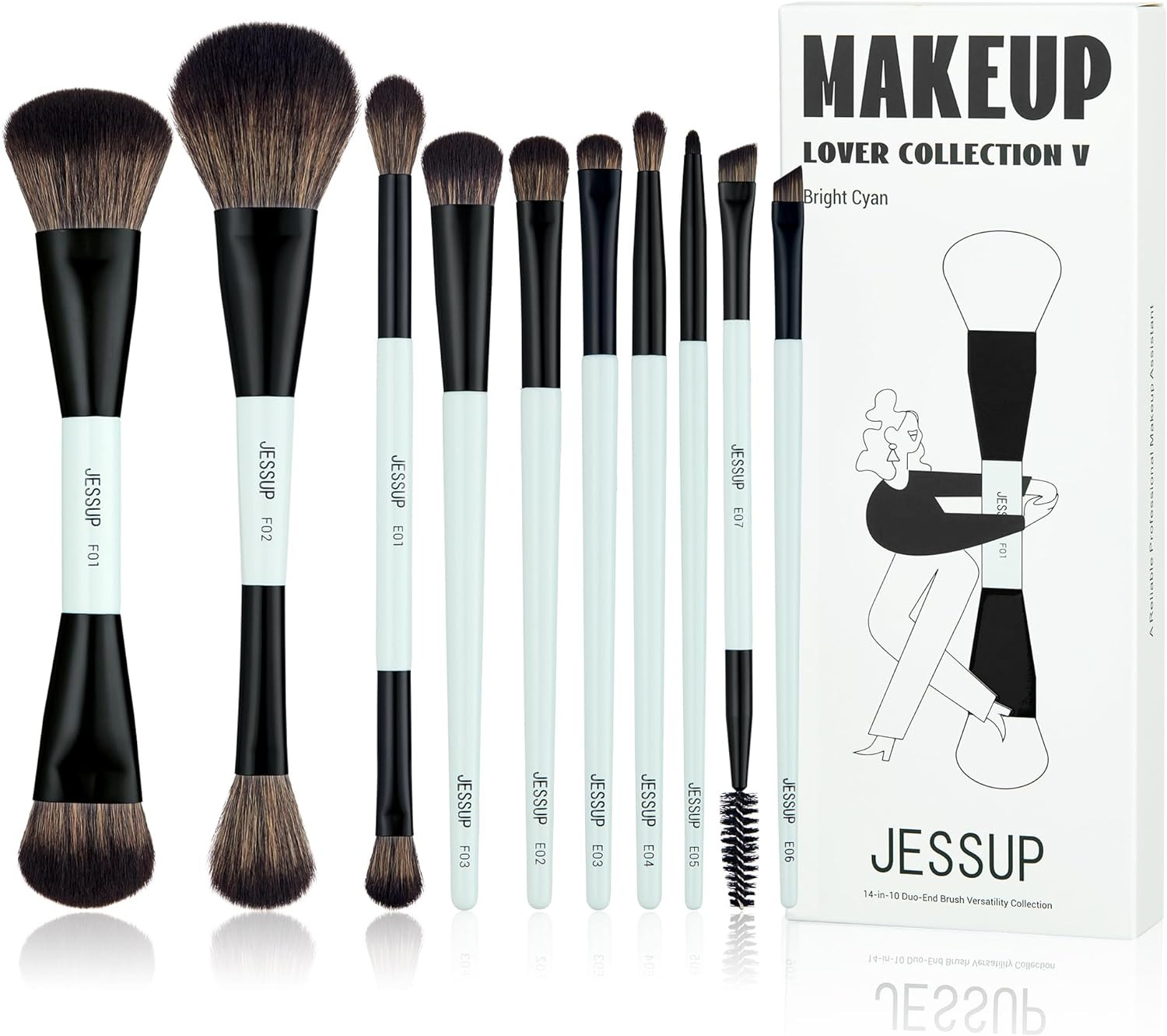 Pennelli Make Up Jessup 10 Pezzi: 14 Funzioni in 10 Pennelli