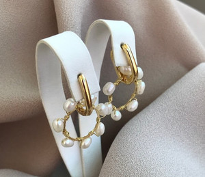 Authentic Earrings: 24k Gold Plated Wire Wrapped Minimalist Earrings Studs Women Jewelry