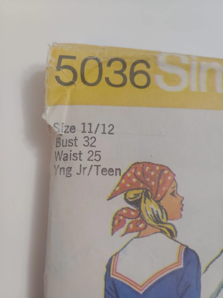 Bathing Suit 11 12 Sailor Jacket Simplicity 5036 Sewing Pattern VTG Two Piece - Image 2 of 4