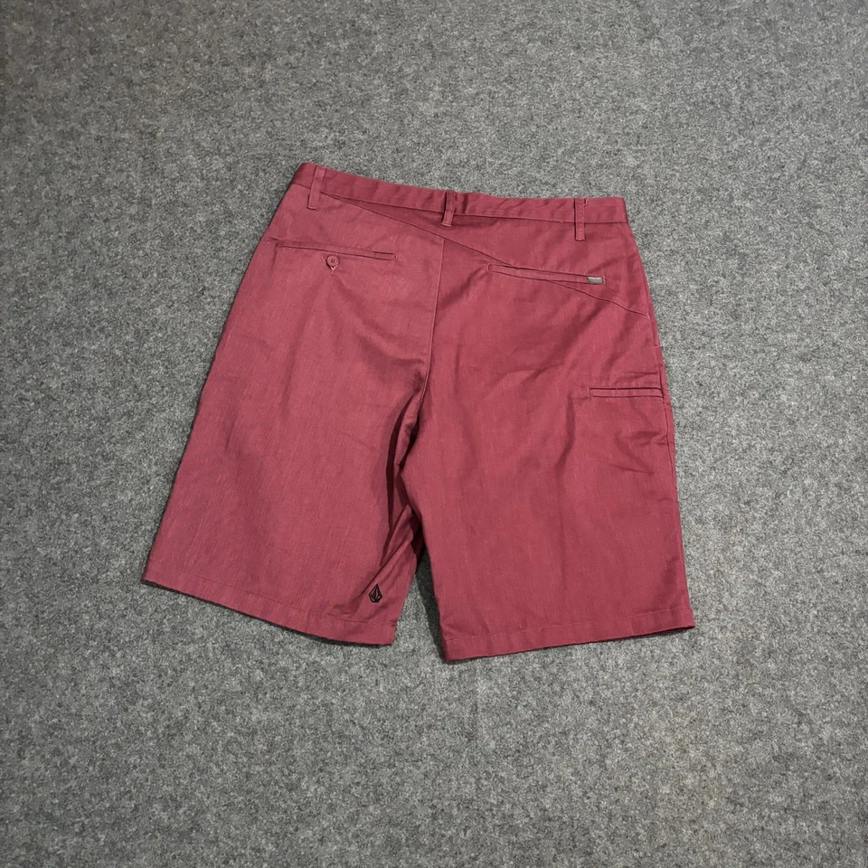 Volcom VMonty Chino Shorts Size 36 Maroon Casual Fit - Image 2 of 4