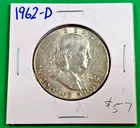 1962-D  Franklin Half Dollar 90% Silver  0.361 OUNCES Of The GOOD STUFF FOR YOU!