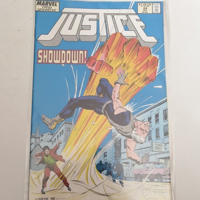 Marvel Comics Justice #24 New Universe VFN+/Nm (1986) Rare Vol 1 UK Free P&P 