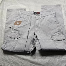 Wrangler Pants Mens 38x30 Riggs Workwear Cargo Ranger Gray Ripstop Double Knee .