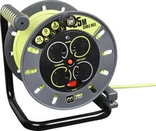 Pro-XT Four Socket Open Cable Reel Extension Lead with Winding Handle, Therma...