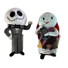 Disney Nightmare Before Christmas Jack  Sally Skellington Bean Plush Set Small