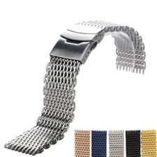 Stainless Steel Shark Mesh Watch Band Strap Mesh Watchband 18-24mm Replacement