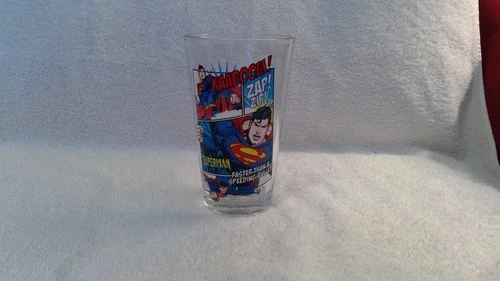 Vintage DC Comics "Superman Glass" Never Used, Mint Condition Image Is Perfect