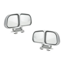 2PCS Blind Spot Mirrors, Dual Lens Rearview Auxiliary Mirrors Clip On Silver