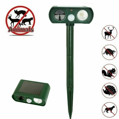 Solar Ultrasonic Garden Deterrent Repeller Animal Pest Fox Dog Bird Cat Scarer