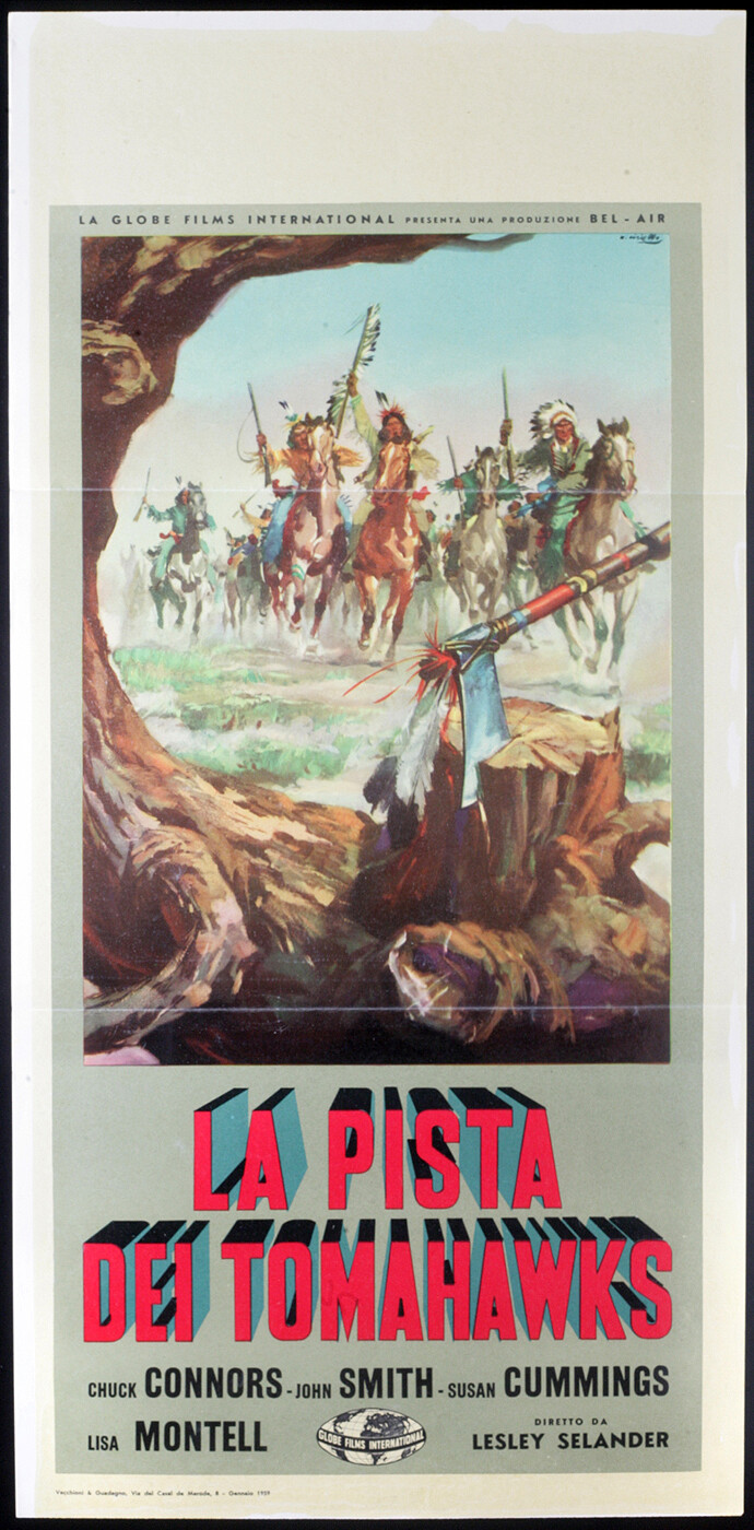 Locandina originale film La pista dei Tomahawks (1957) - Regia di Lesley Selander