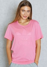 Adidas Originals Women  s Trefoil Logo T-Shirt - Hot Pink - Small