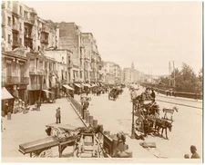 Italie, Naples, Napoli, Stada Marina Nuova Vintage Albumen Print, Print a