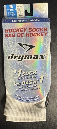 DRYMAX LITE MESH CREW CUT HOCKEY SKATE SOCKS BREATHABLE sz M EU 38-40.5 WHITE - 第 4/6 張圖片