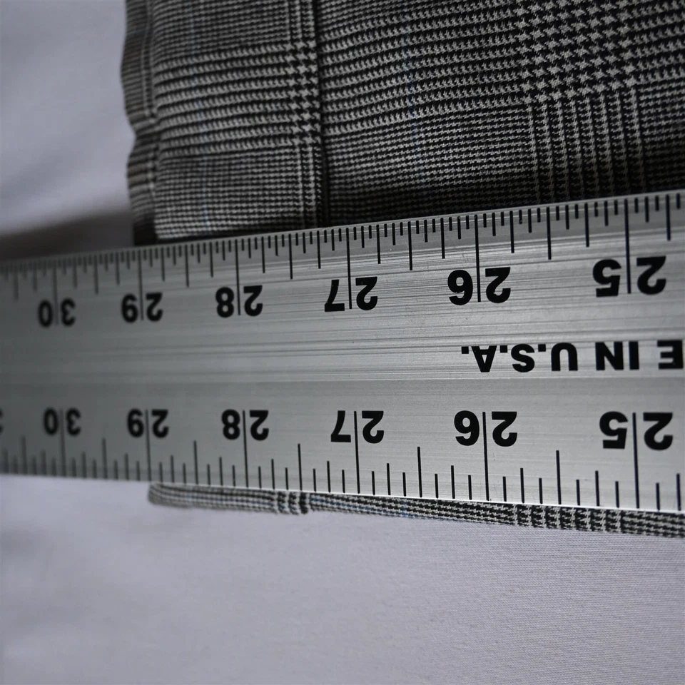 Jos A Bank 34x30 Gray Glenn Check Flannel Wool Pleated Cuffed Mens Dress Pants - Image 4 of 4