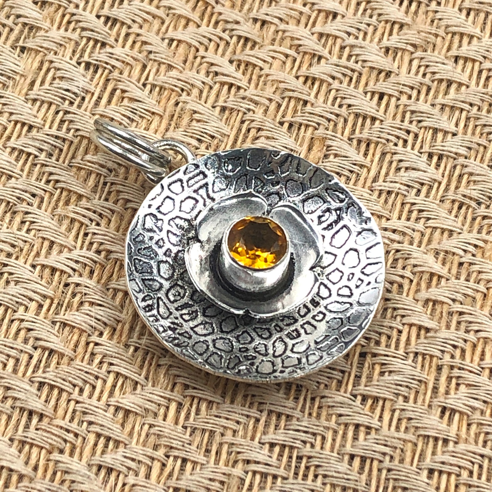 Anniversary Gift For Her Natural Citrine Gemstone Pendant 925 Sterling Silver