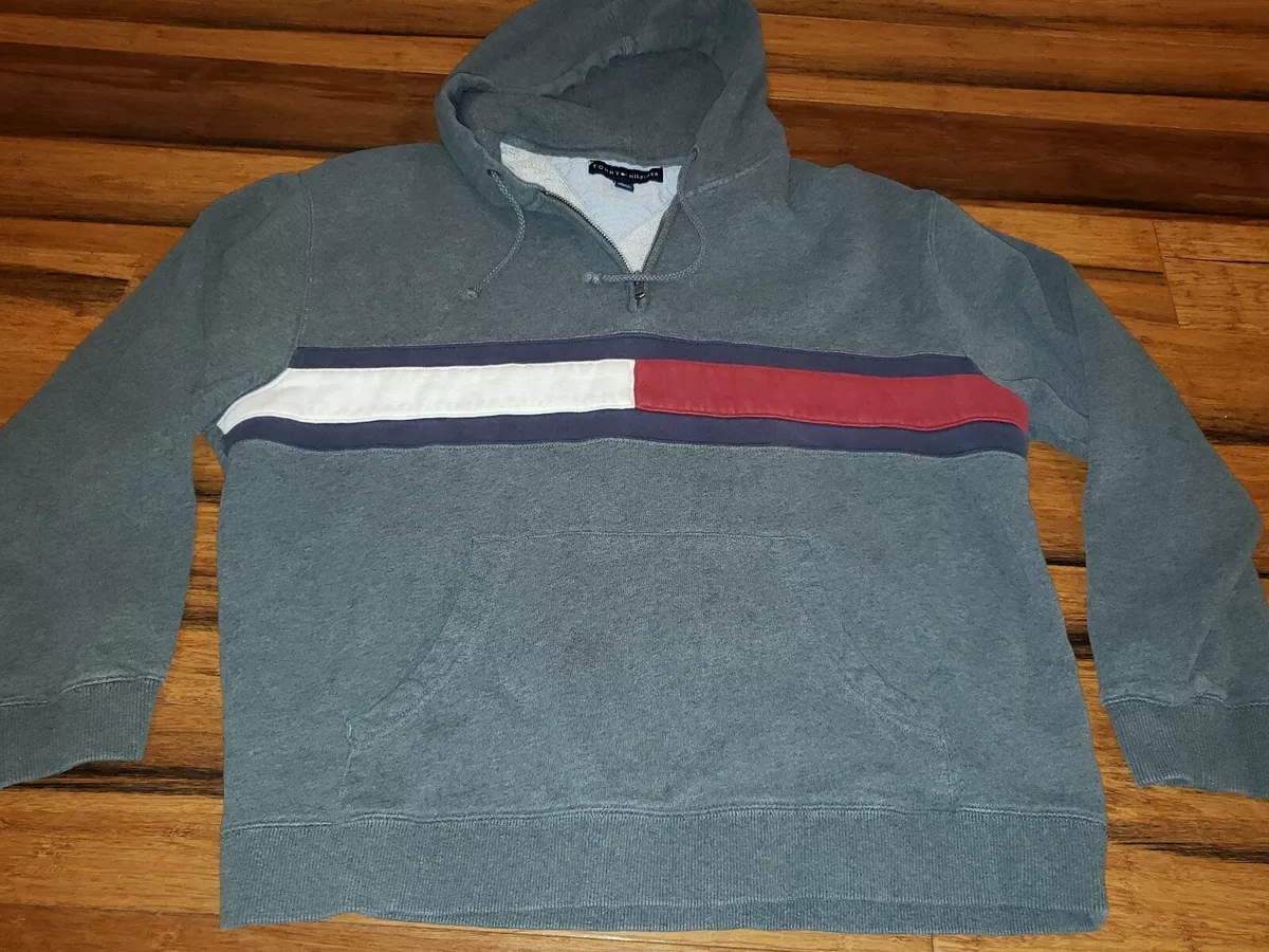 Vintage Tommy Hilfiger Color Block Hoodie, Men Sweatshirt zip | eBay