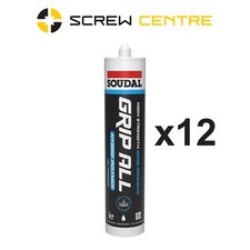 12x Soudal Grip All Hybrid Polymer Grab Adhesive Cartridge Clear 290ml