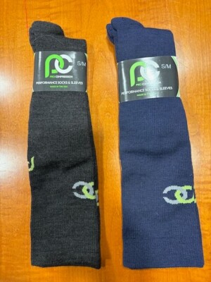 Pro Compression dress Performance Socks; lot of 2 pairs: S/M Over Calf ~ NWT