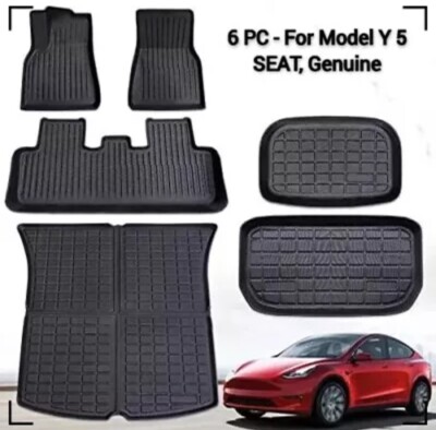 Maysoo Tesla Model 3 & Y All Weather Anti-Slip TPE Floor Mats 6 Piece Set