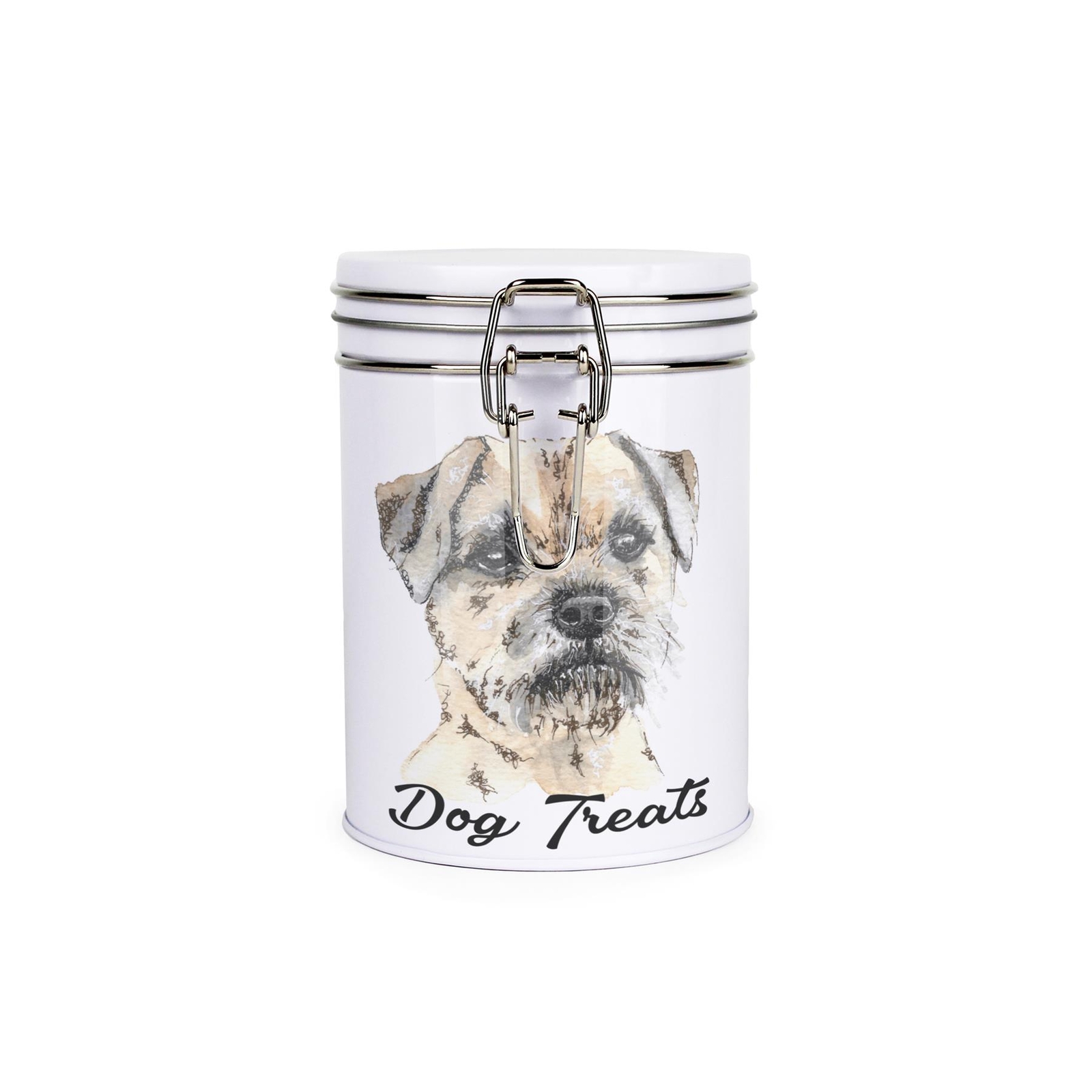 Border Terrier Dog Treats Canister - Novelty Dog Themed Storage Gift Tin