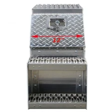 12x28x25 Inch Aluminum Side Mount Semi Truck Tool Box with Saddle Step&Lock+Key