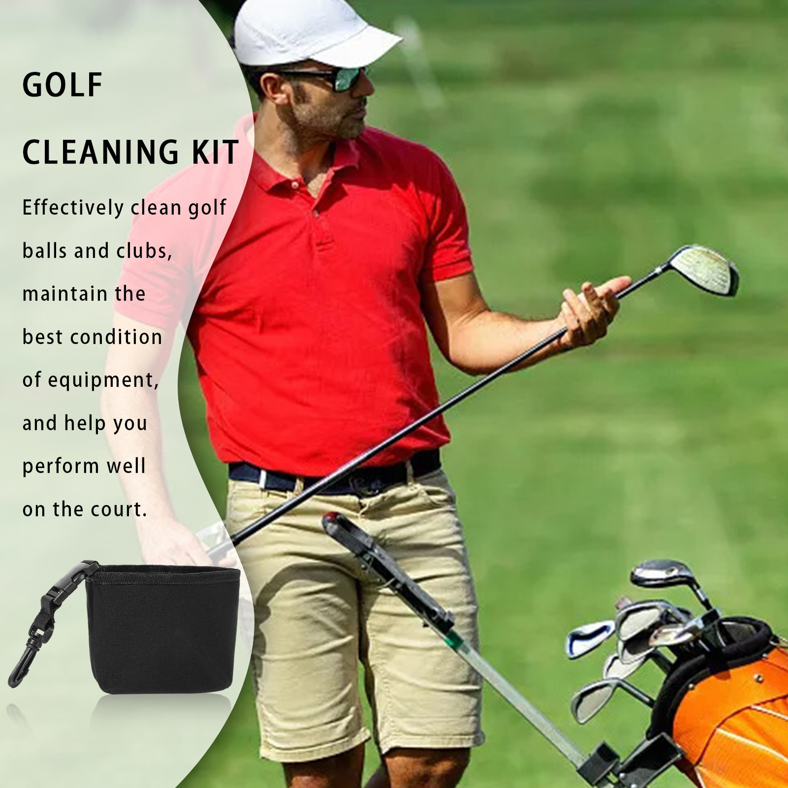 Portable Lightweight Golf Club Wash Bag Golf Club Washer with