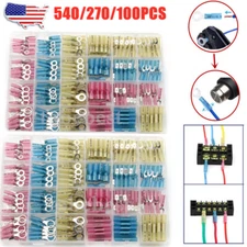 540/100Pcs Heat Shrink Wire Connectors Marine Automotive Waterproof Terminals