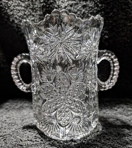U.S. Glass Celery Vase Flower Fan/Snowflower 1911c. OMN 15135 Gold Mine
