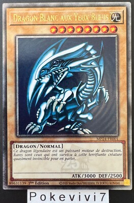 Yu-Gi-Oh! Karte BLAUÄUGIGER WEISSER DRACHE MP24-FR001 QCSR NEU