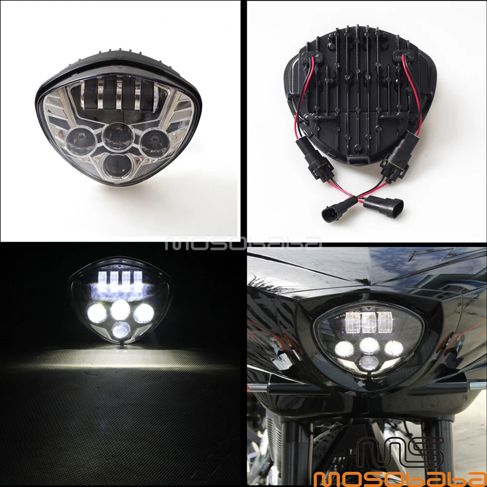 1X Faro LED HI+LO Beam 100W para Victory Cross Country/Roads Classic Cruiser Foto 3 de 4