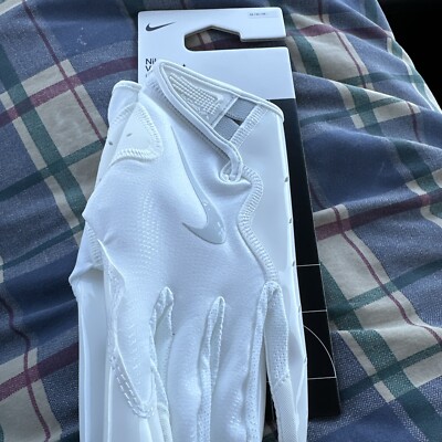 2-2024-NWT-Nike Vapor Jet 8.0Adult Football Gloves- white medium