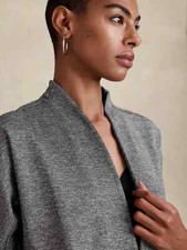 New Banana Republic Inverted Collar Single Button Textured Knit Blazer Size M