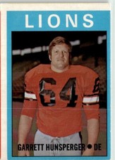1972 O-PEE-CHEE GARRETT HUNSPERGER CFL FOOTBALL CARD #42 BC LIONS STAR BV