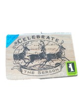 Inkadinkado Celebrate the Season Reindeer window Wooden Rubber Stamp