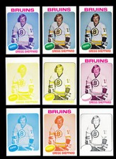1975 Topps Hockey #235 Gregg Sheppard 11 Card Progressive Proof 75THOC38