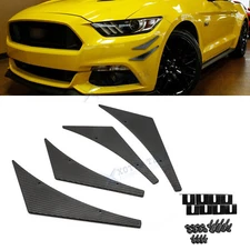 Carbon Fiber Pattern Car Bumper Fin Canard Splitter Diffuser Valence Spoiler Lip