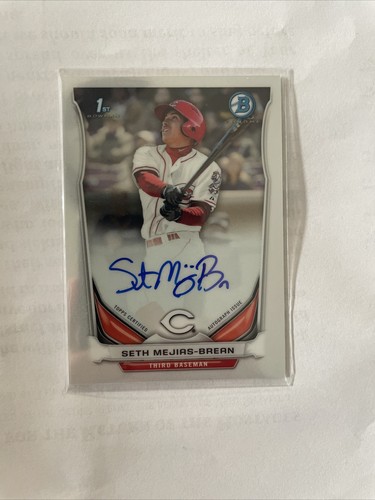 2014 Bowman Chrome Seth Mejias-Brean RC Auto 1st Bowman Card BCAP-SMB Reds