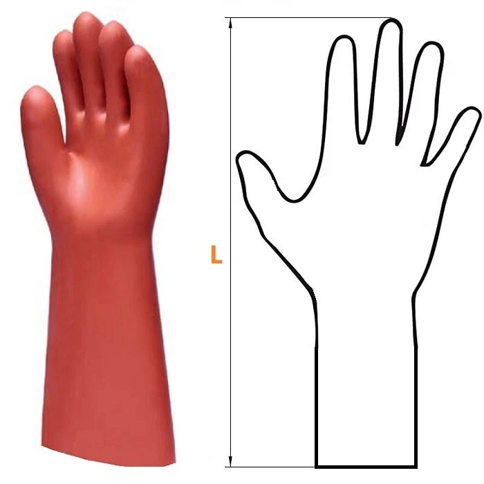 Isolierhandschuhe Isolierte Arbeitshandschuhe 1 kV / Klasse 0 / 410 mm / Gr 10