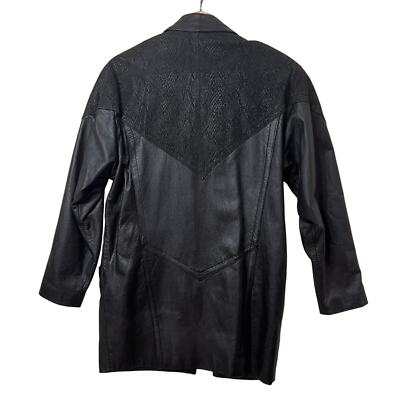 Vintage Global Identity G-III Long Leather Jacket Black Vintage Global Identity G-III Long Leather Jacket Black