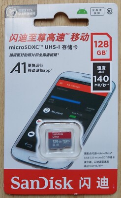 SanDisk Ultra 128 GB Micro SDXC, C10 A1 U1 UHS-I, Speicherkarte, OVP