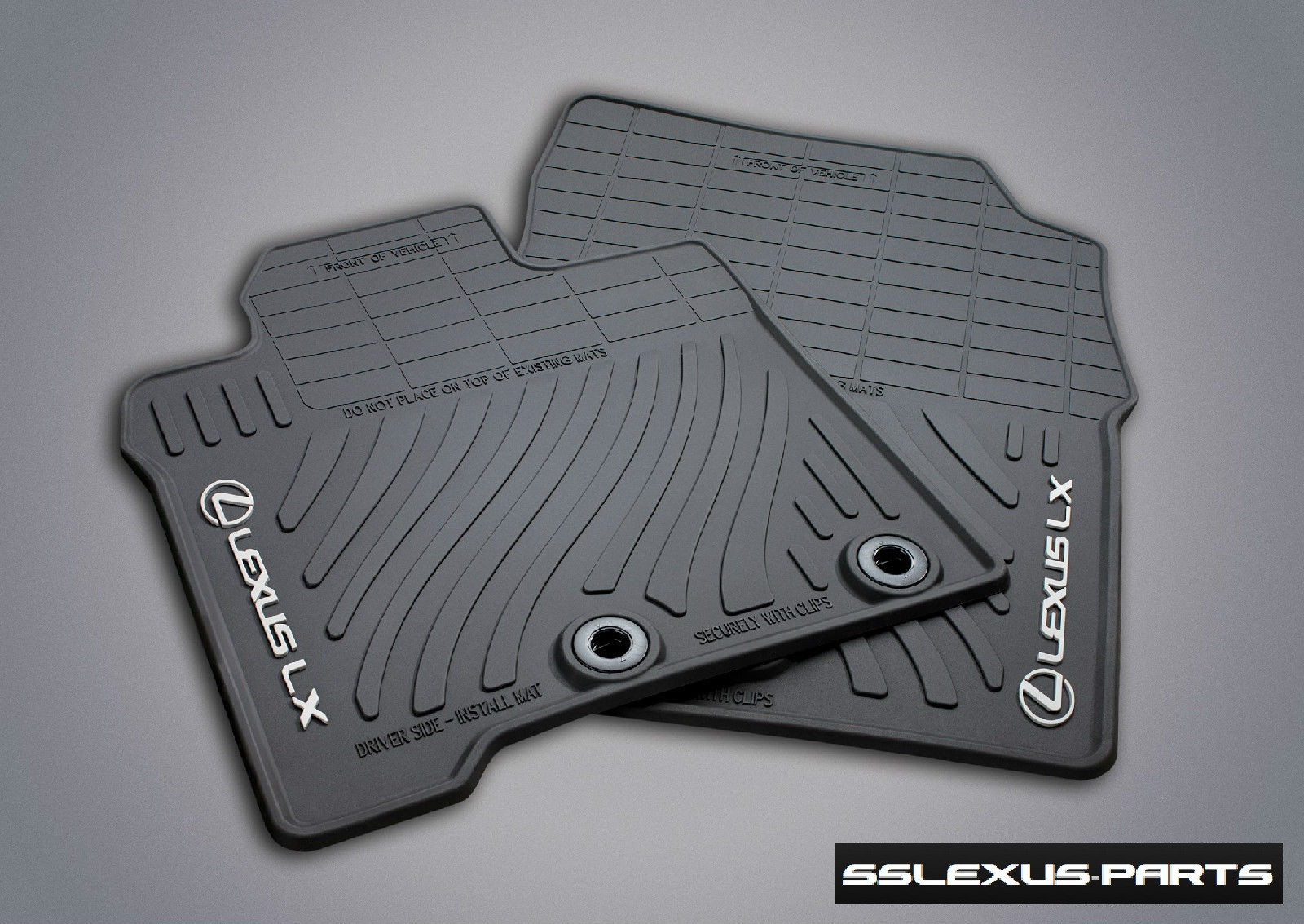 Lexus LX570 (20132018) ALL WEATHER FLOOR MATS OEM 5pc (Black) PT206